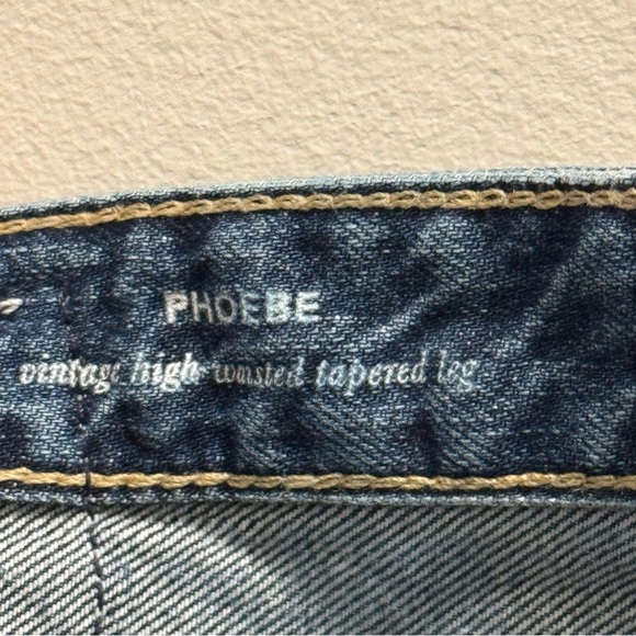 AG Aged Denim Phoebe Tapered Distressed Vintage High Waisted Blue Jeans 27 R - Picture 4 of 9